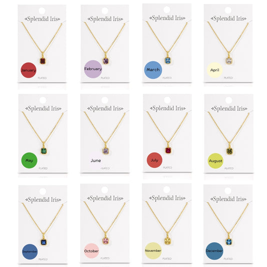 Set/24 Birthstone Solitaire Necklaces