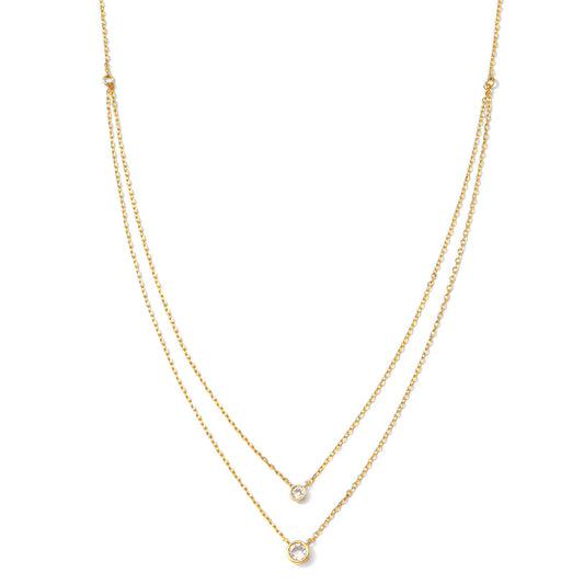 Double Layer Appeal Framed CZ Necklace