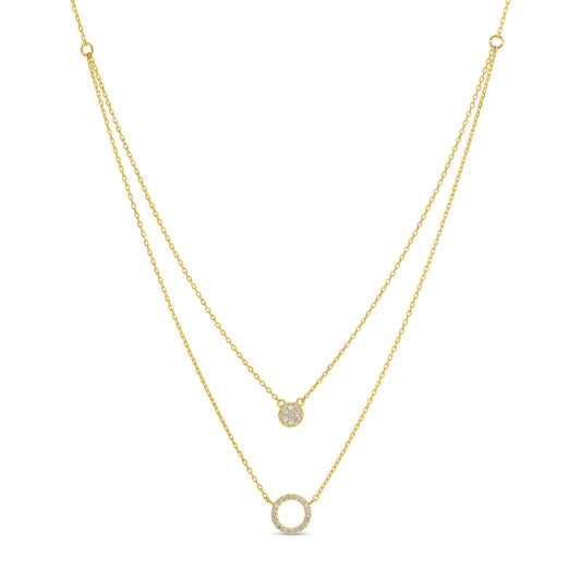 Round Pave Double Appeal Necklace