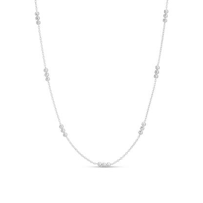 Minimalist Chain Necklace with Trio Bead Clusters