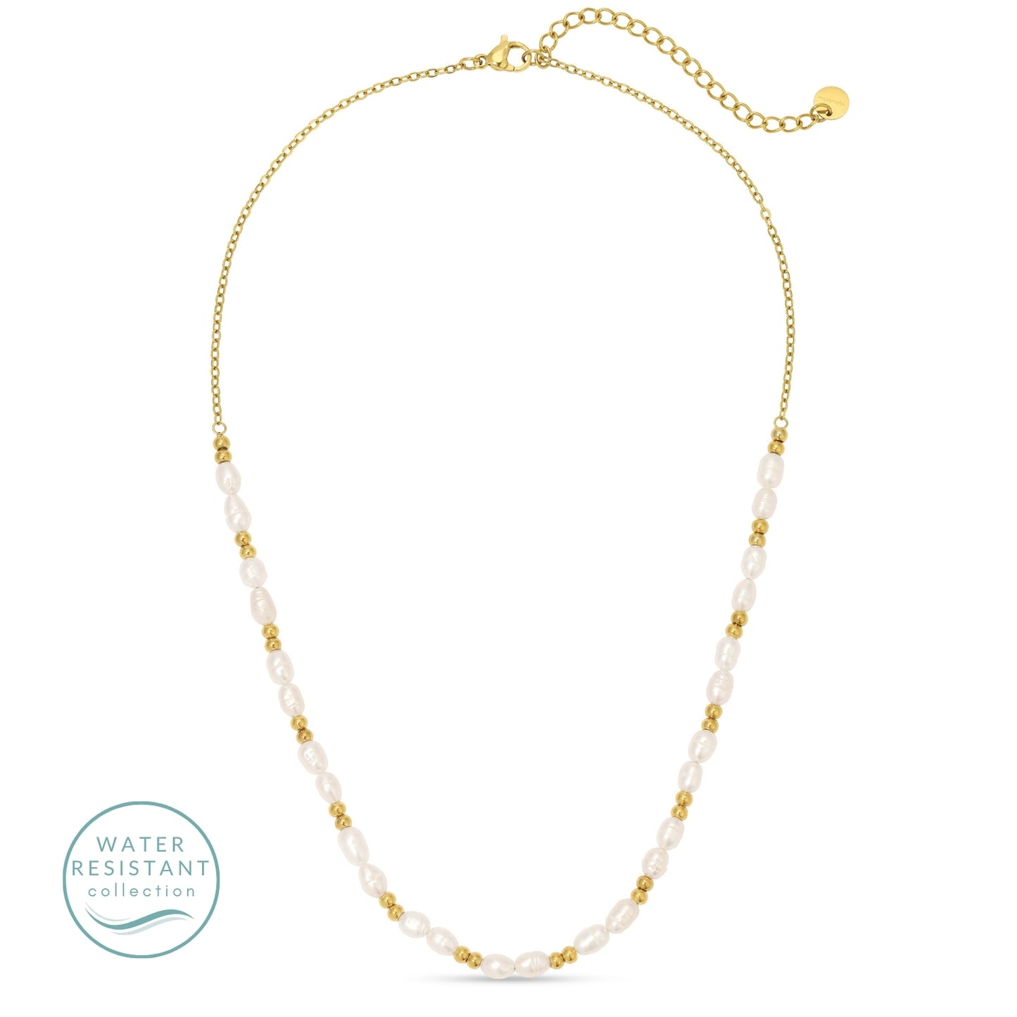 Beaded Pearl Necklace, Water Resistant