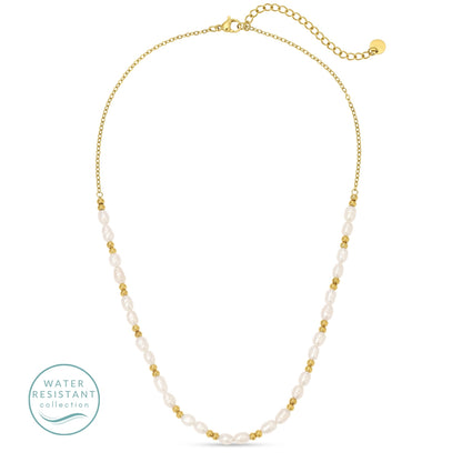 Beaded Pearl Necklace, Water Resistant