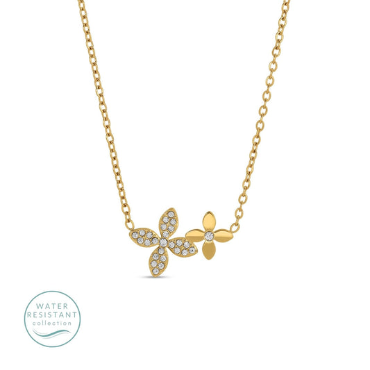 Double Flower Water Resistant Necklace