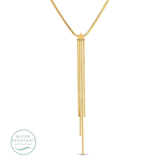 Contemporary Snake Chain Lariat, Water Resistant