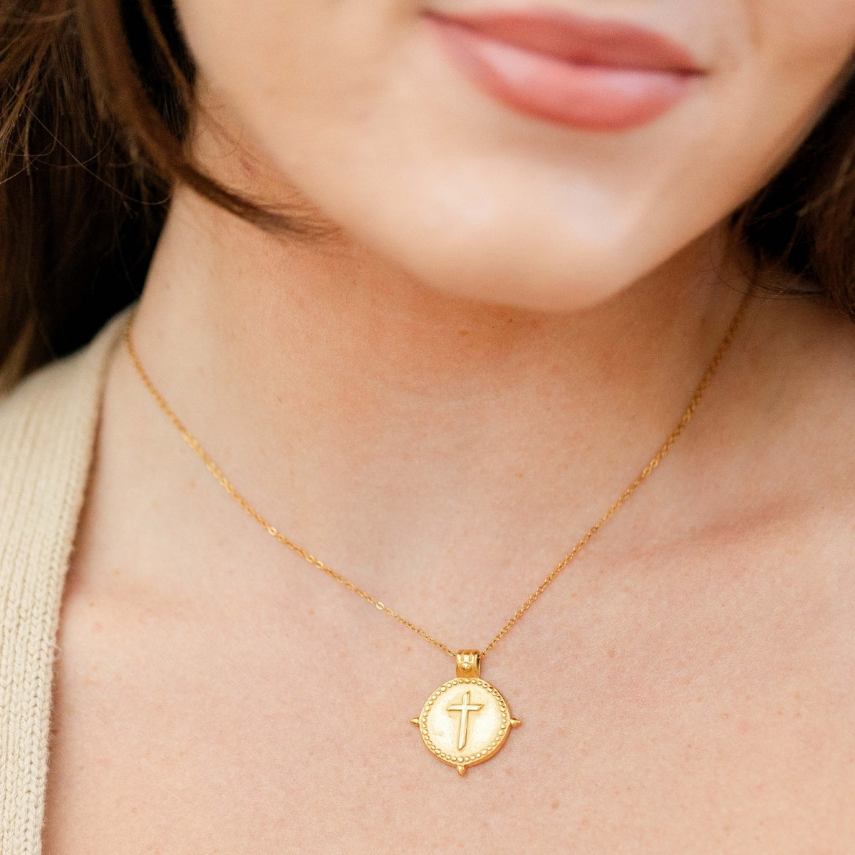 Vintage Vibe Cross Pendant - Water Resistant