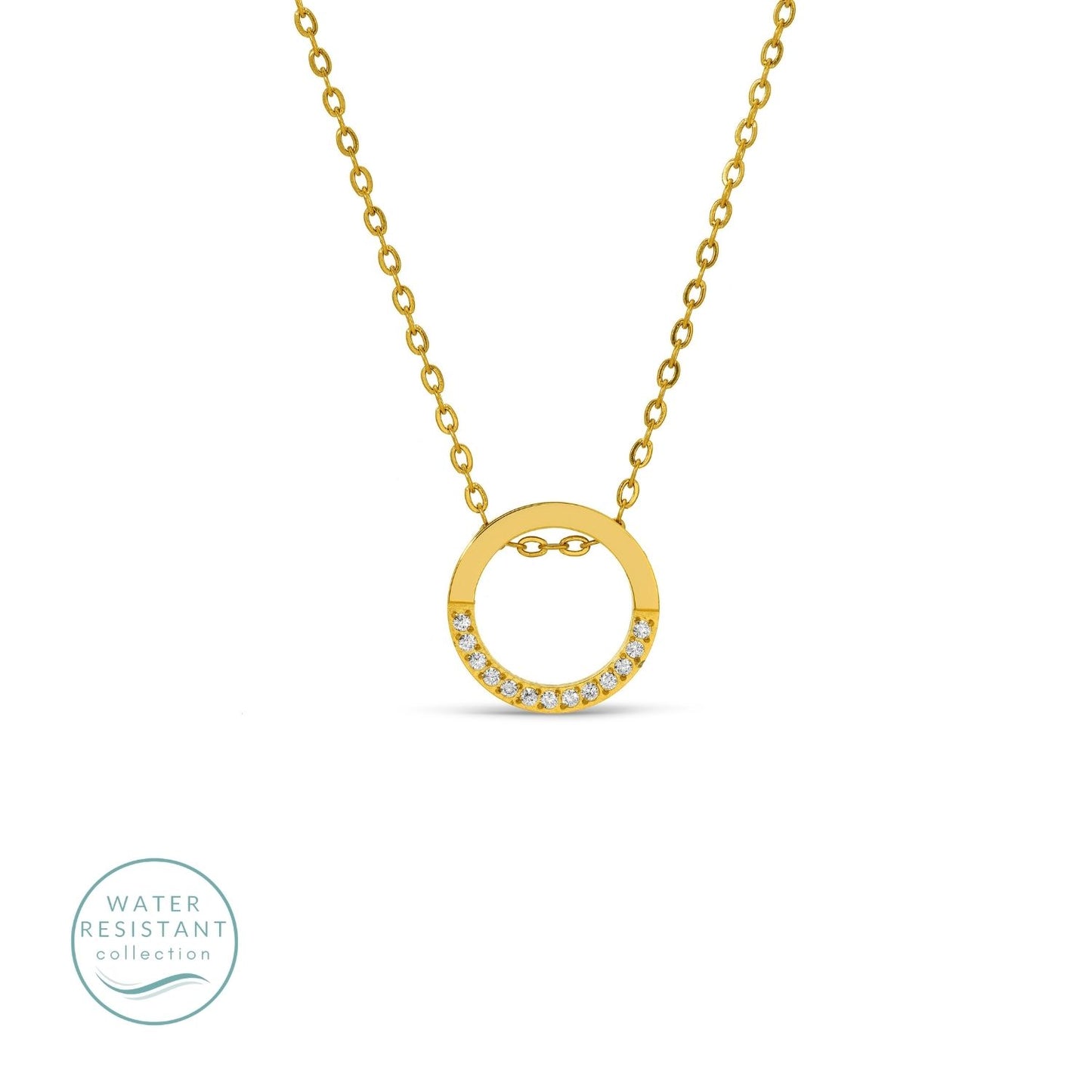 Contemporary Water Resistant Pave Pendant