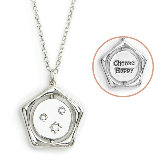 Choose Happy + Multi Starburst Flip Necklace