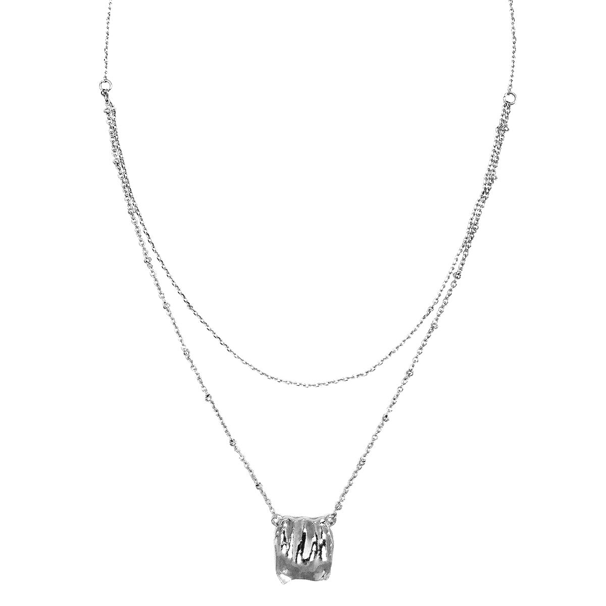 Contemporary Square Pendant with Chain Layer