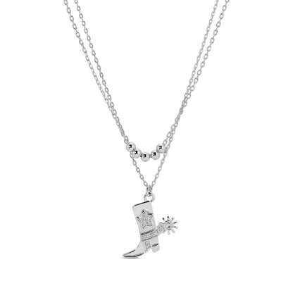 Glitzy Cowgirl Boot Double Necklace