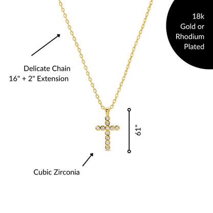 Delicate CZ Cross Pendant