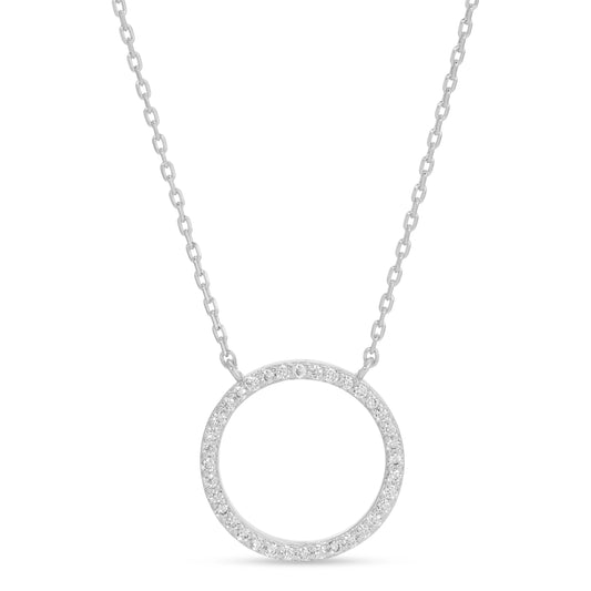 Open Pavé Circle Pendant