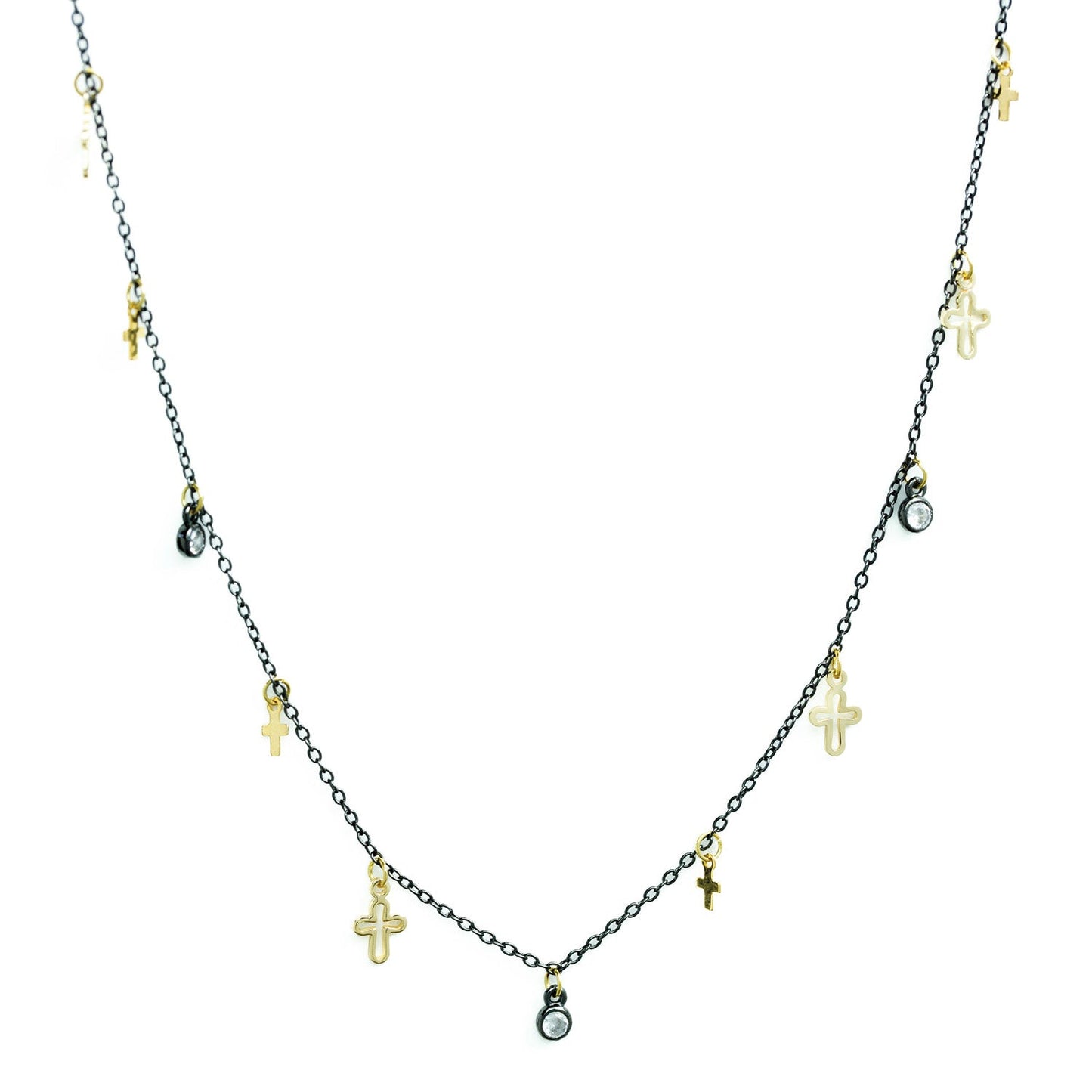 Delicate Cross 2-Tone Necklace