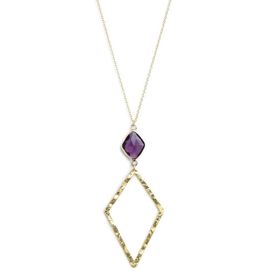 Long Crystal Accented Necklace