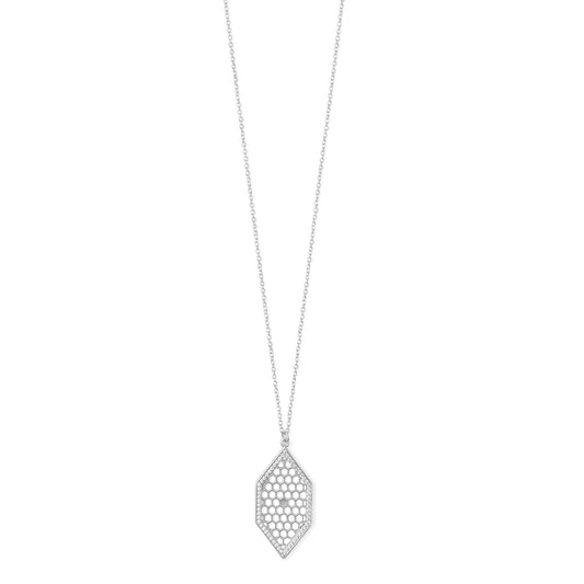 Long Honeycomb Pendant Necklace