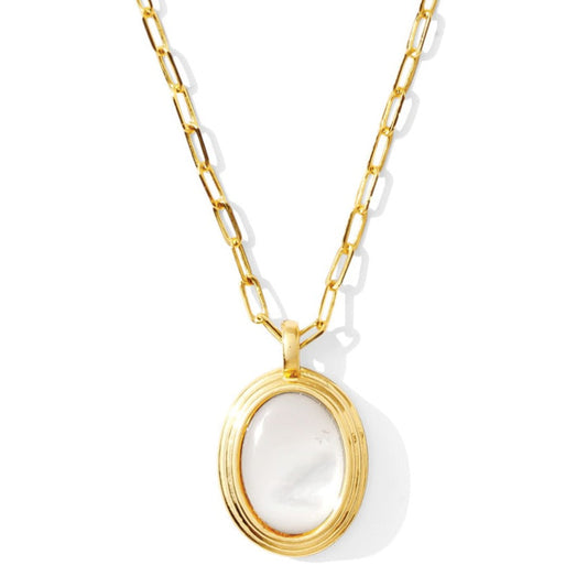 Bold Mother of Pearl Pendant Necklace