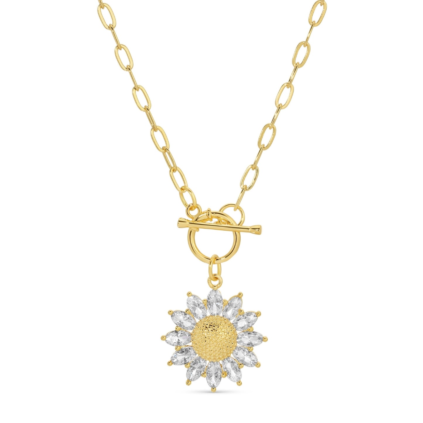 Sunflower Toggle Pendant Necklace