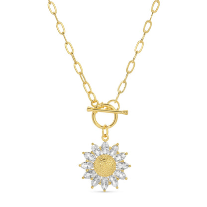 Sunflower Toggle Pendant Necklace