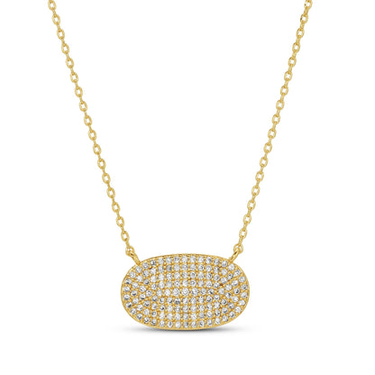 Unity Pave Oval Pendant Necklace