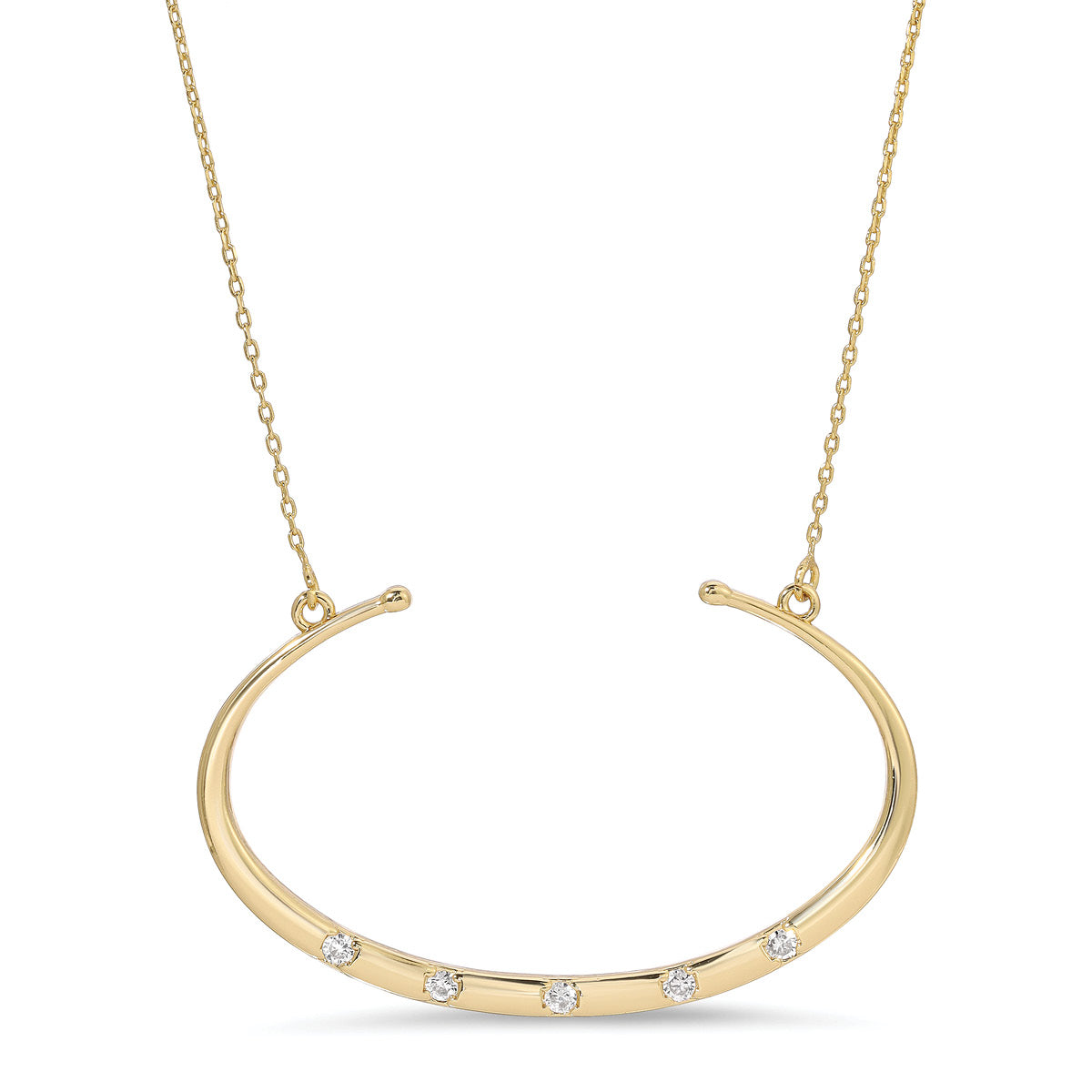 Statement Crescent Pendant Necklace
