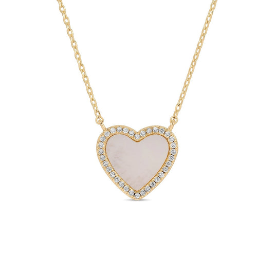 My Heart is Yours, Shell Pave Heart Necklace
