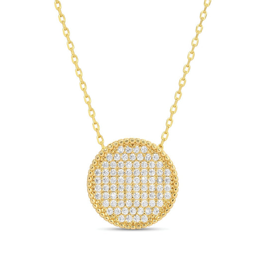Pave Round Necklace