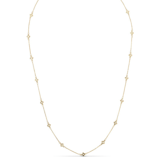 Delicate CZ Accented quatrefoil Accented Necklace