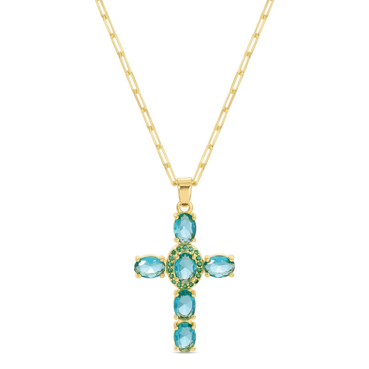 Eye-Catching Cross Pendant with Paperclip Chain