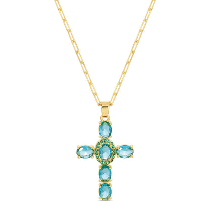 Eye-Catching Cross Pendant with Paperclip Chain