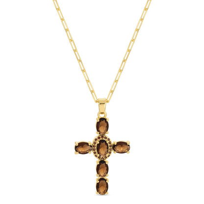 Eye-Catching Cross Pendant with Paperclip Chain