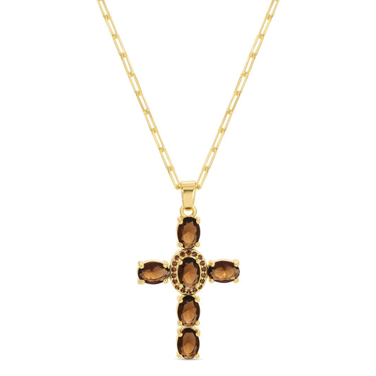 Eye-Catching Cross Pendant with Paperclip Chain