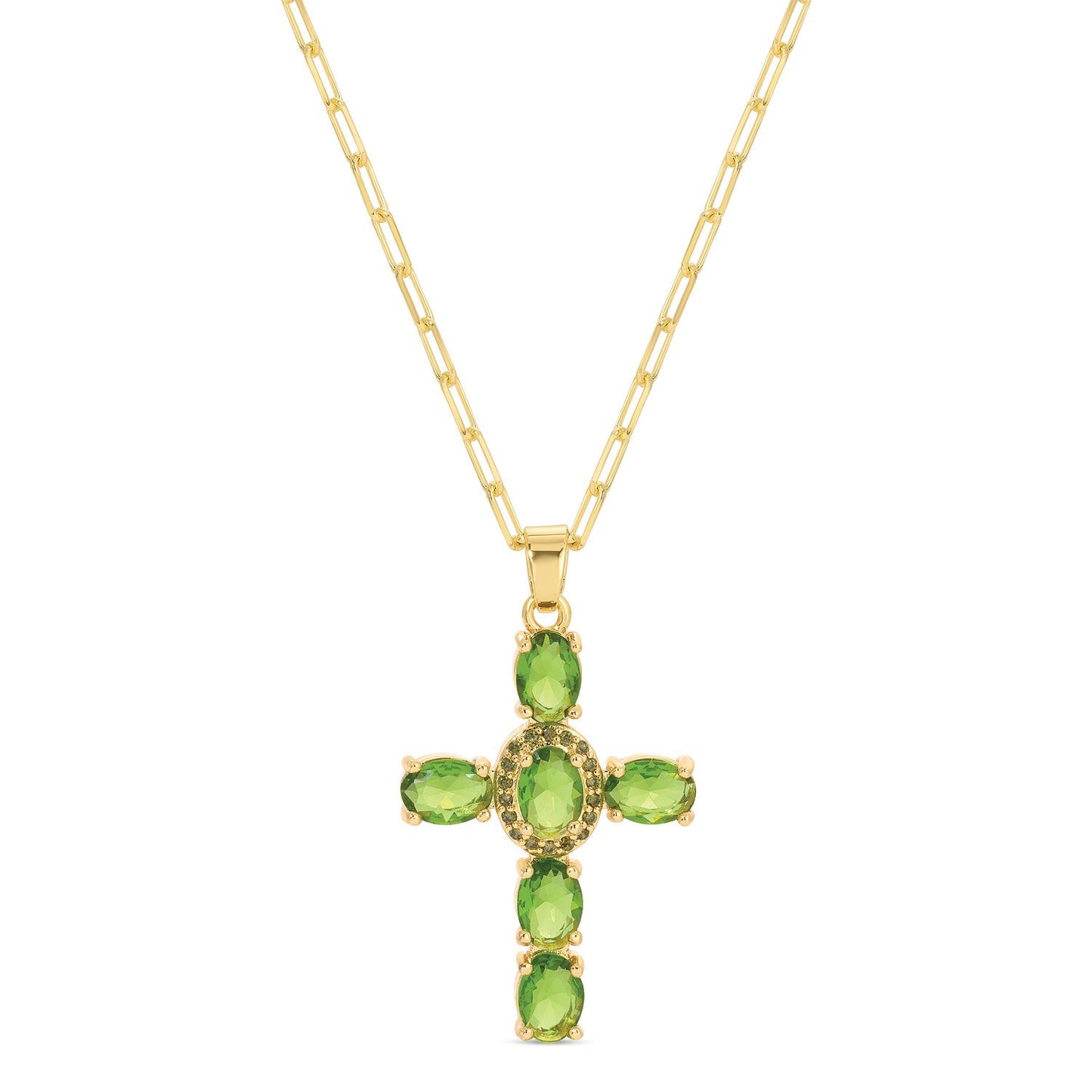 Eye-Catching Cross Pendant with Paperclip Chain