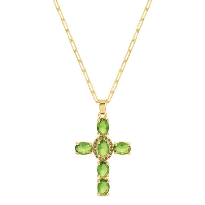 Eye-Catching Cross Pendant with Paperclip Chain