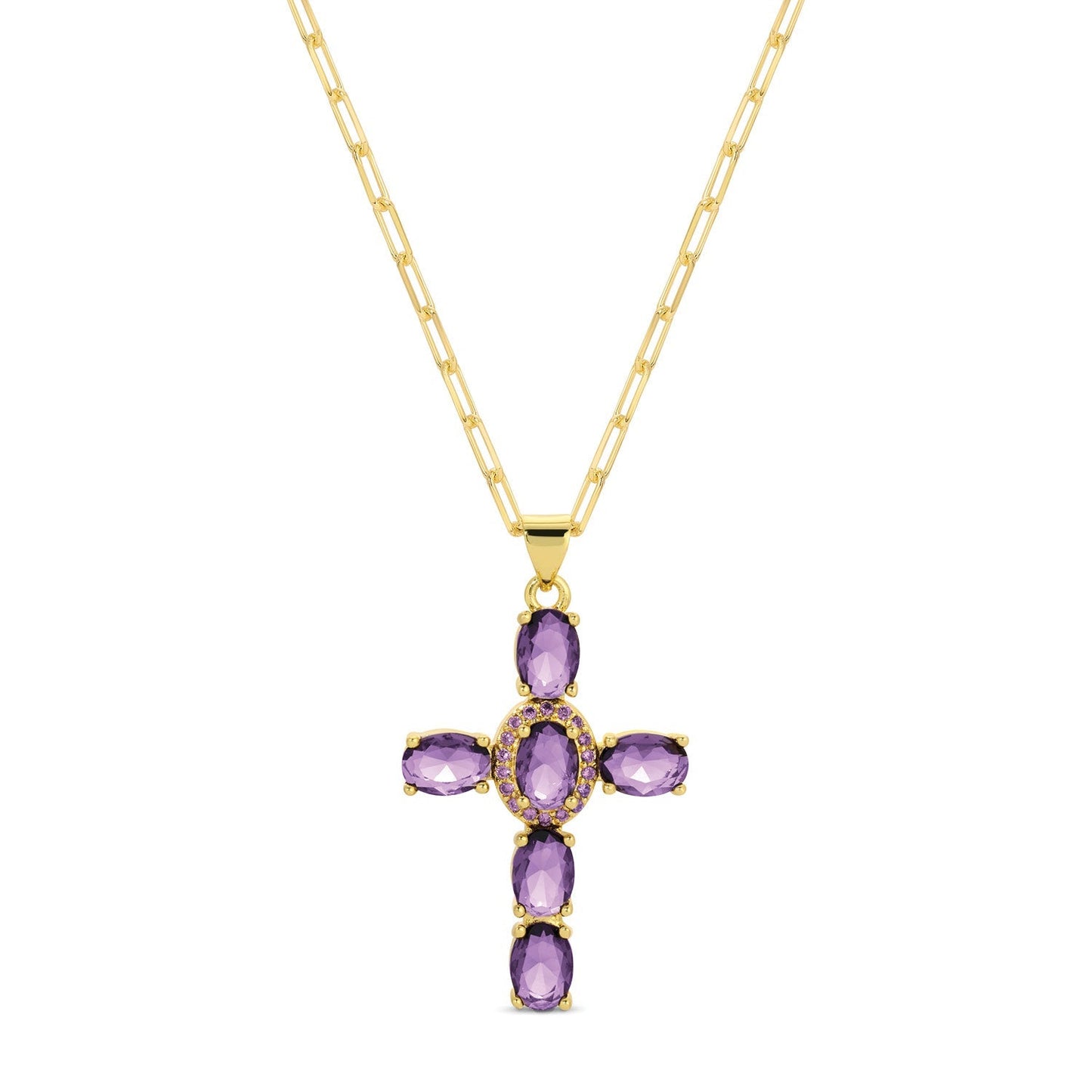 Eye-Catching Cross Pendant with Paperclip Chain