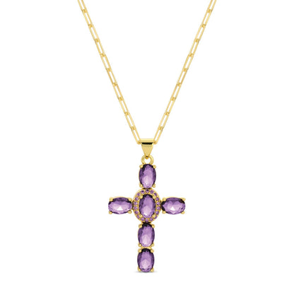 Eye-Catching Cross Pendant with Paperclip Chain