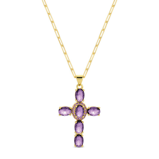Eye-Catching Cross Pendant with Paperclip Chain