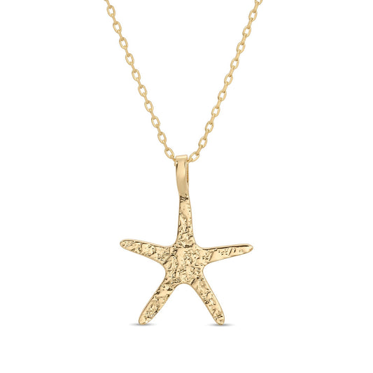 Gilded Starfish Pendant Necklace