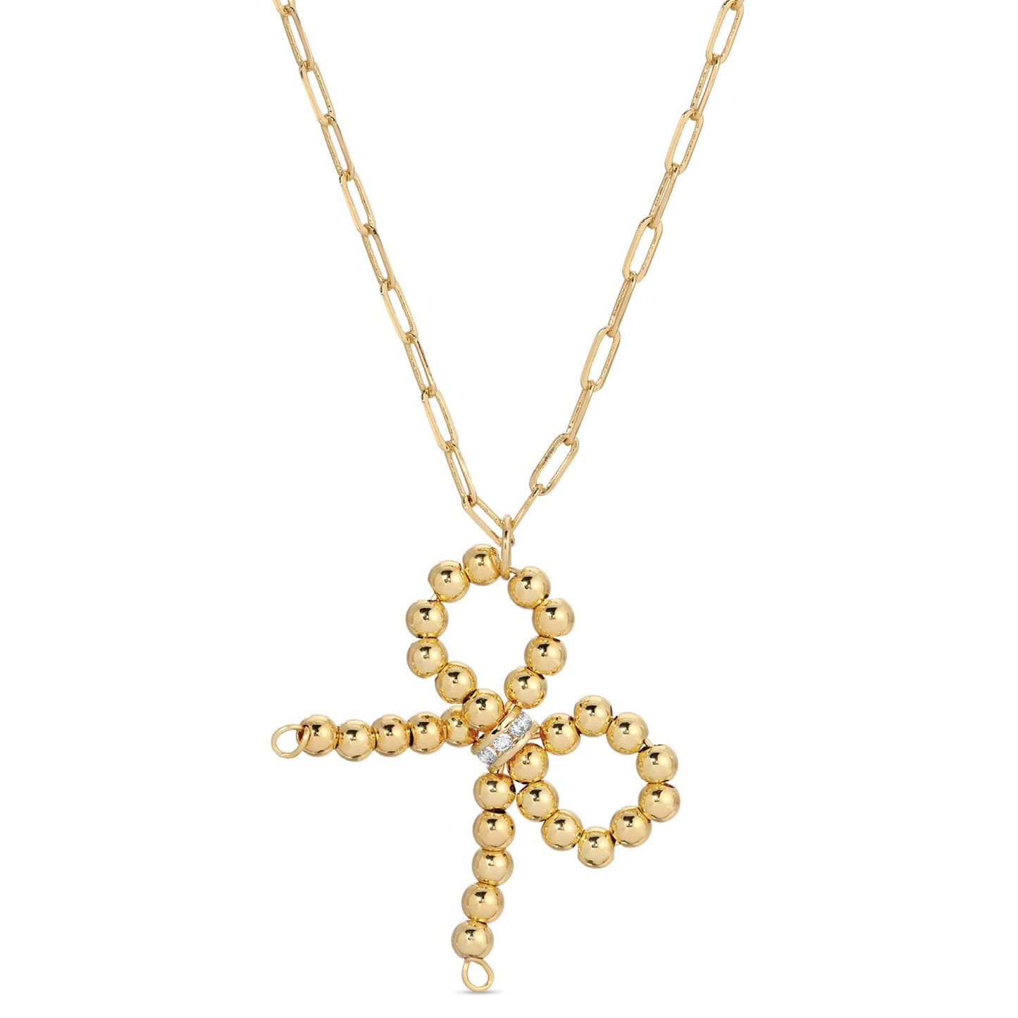 Long Beaded Bow Necklace