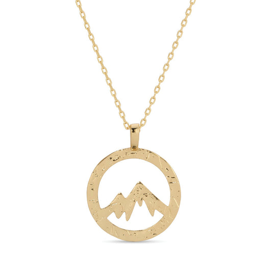 Mountain Vibes, Round Pendant Neklace