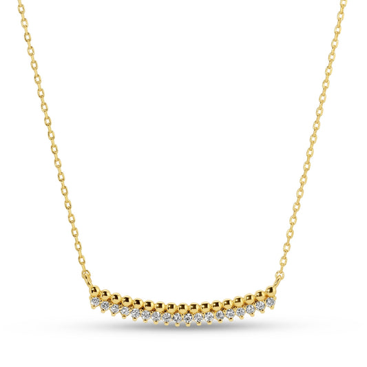 Dot and CZ Pendant Necklace