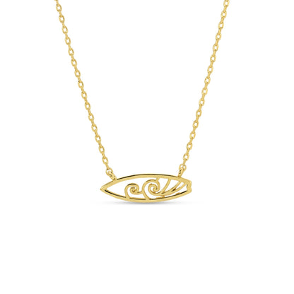 Petite Surfboard Wave Necklace