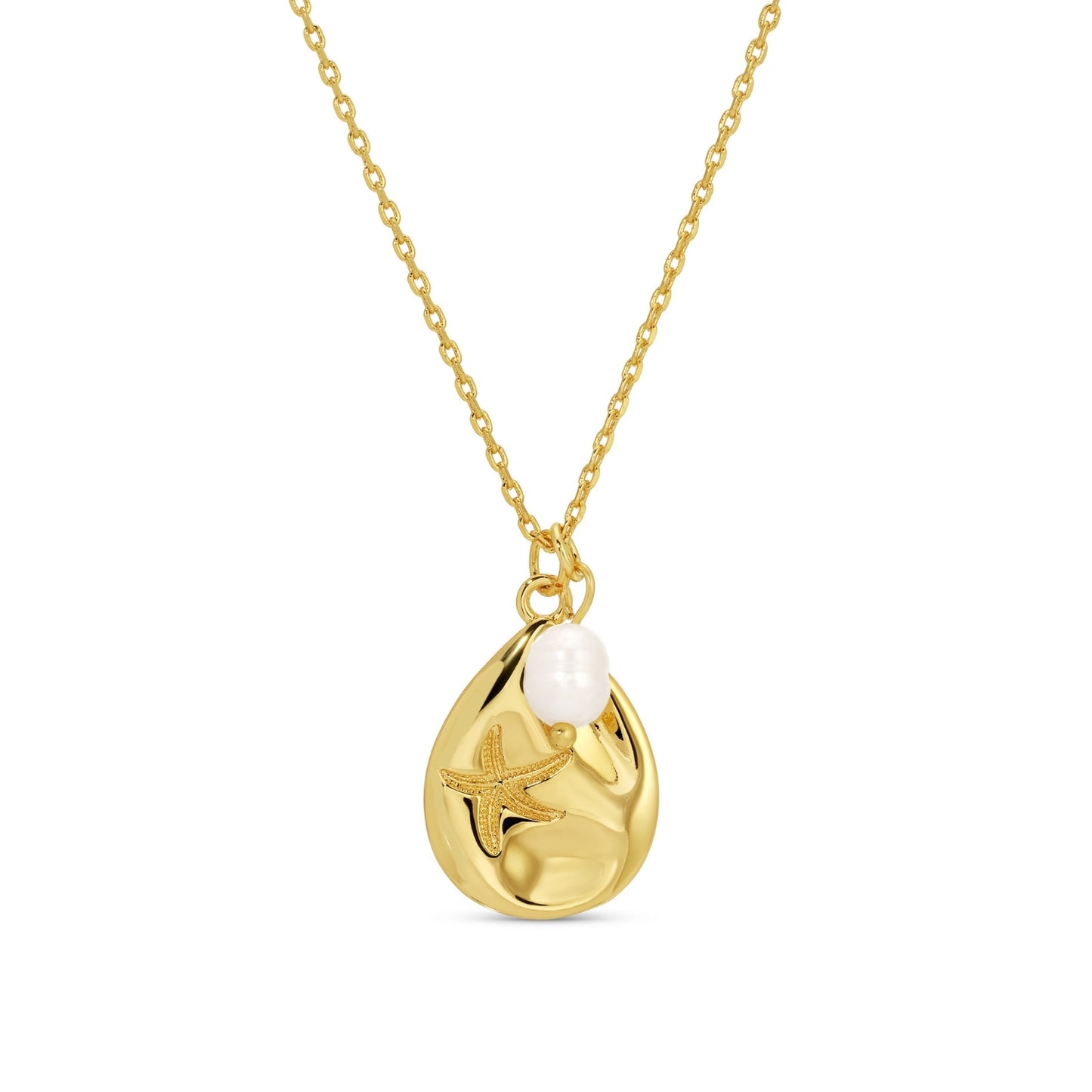 Starfish Accented Pendant with Pearl Charm