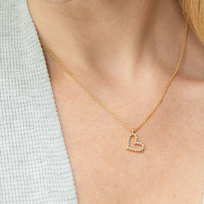 Delicate CZ Heart Pendant