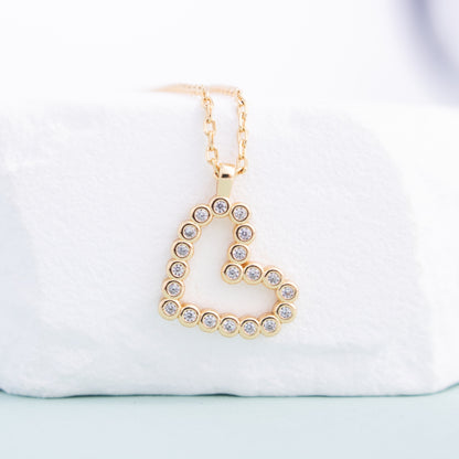 Delicate CZ Heart Pendant