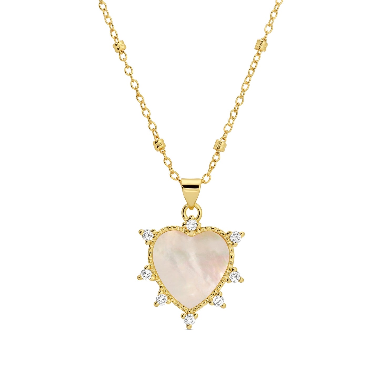 Heart and CZ Pendant Necklace