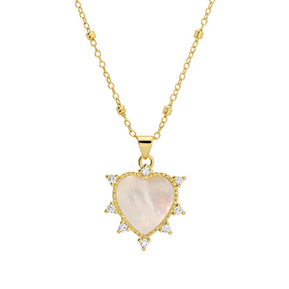 Heart and CZ Pendant Necklace
