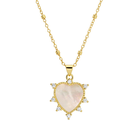 Heart and CZ Pendant Necklace