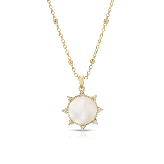 Circle and CZ Pendant Necklace
