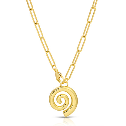 Adjustable Lariat Swirl Pendant Necklace