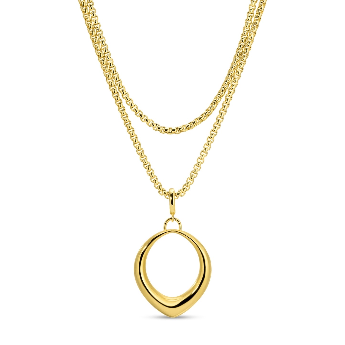 Long or Doubled Up Elongated Large Open Drop Necklace