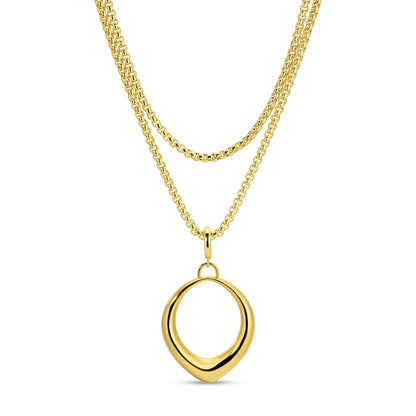 Long or Doubled Up Elongated Large Open Drop Necklace